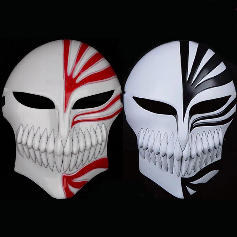 Aglaonema Red - Death Bleach Kurosaki Ichigoหน้ากากคริสต์มาสเต้นรำMasquerade Party Cosplayฮาโลวีนหน้าสีดำสีแดงหน้ากาก